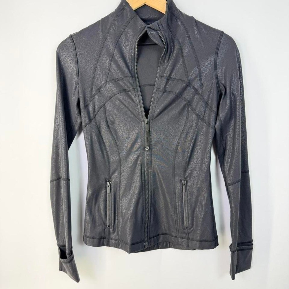 Lululemon Define Jacket Black Shimmer Zip Up Athletic Fitted Women's 4