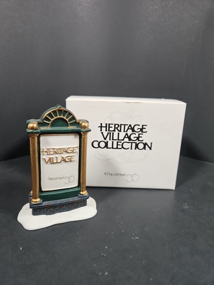 Vintage Dept 56 Heritage Village Accessory Sign 9953-8 with Original Box  