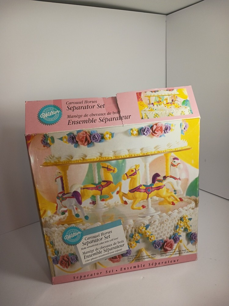 Wilton Cake Topper Carousel Horses Separator Set Vintage Cake Baking