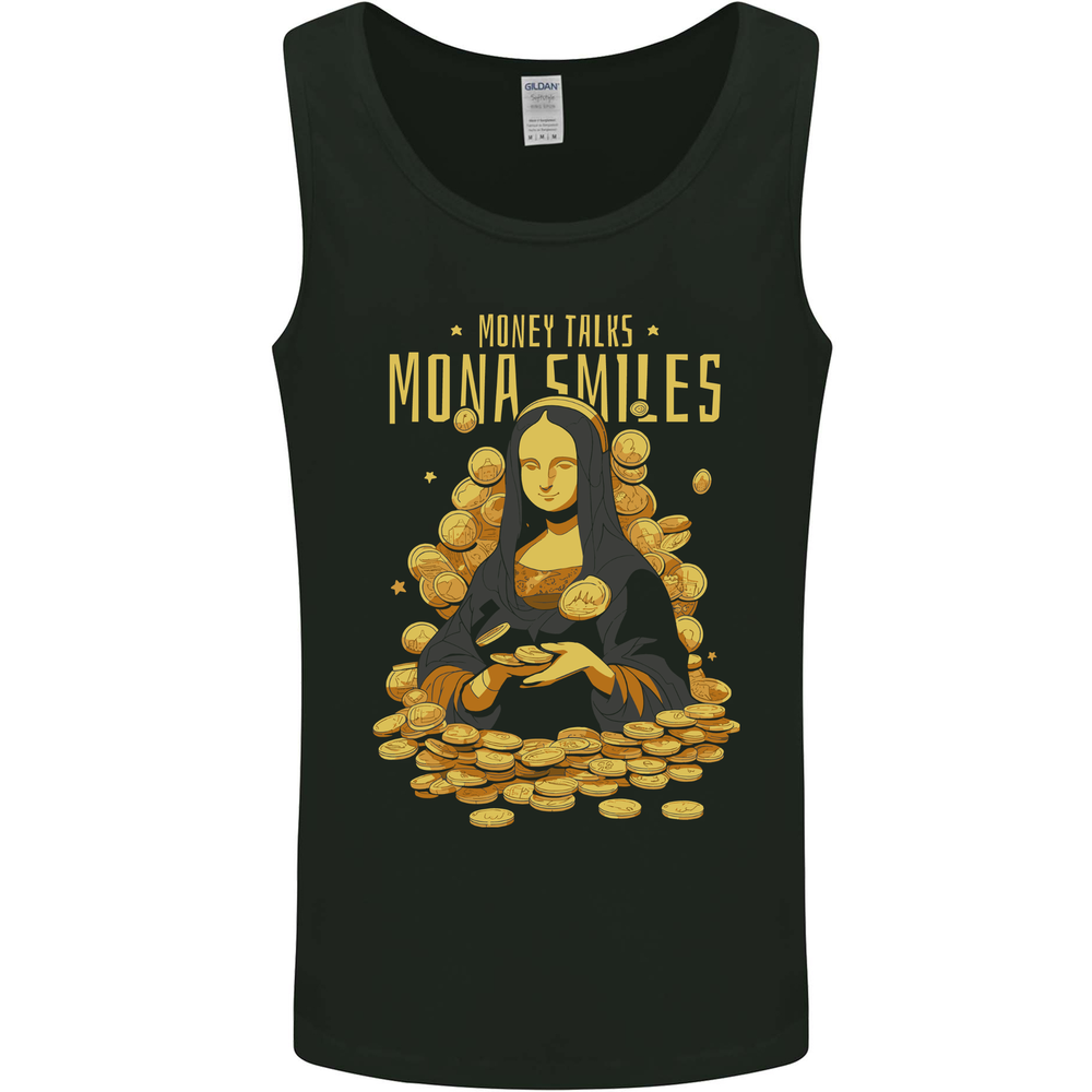 Money Talks Mona Lisa Smiles Cash Hustle Mens Vest Tank Top