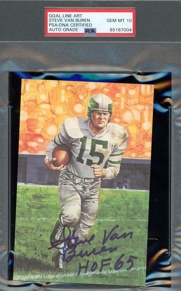Steve Van Buren Gem Mint 10 PSA DNA Signed Goal Line Art Card GLAC Autographed