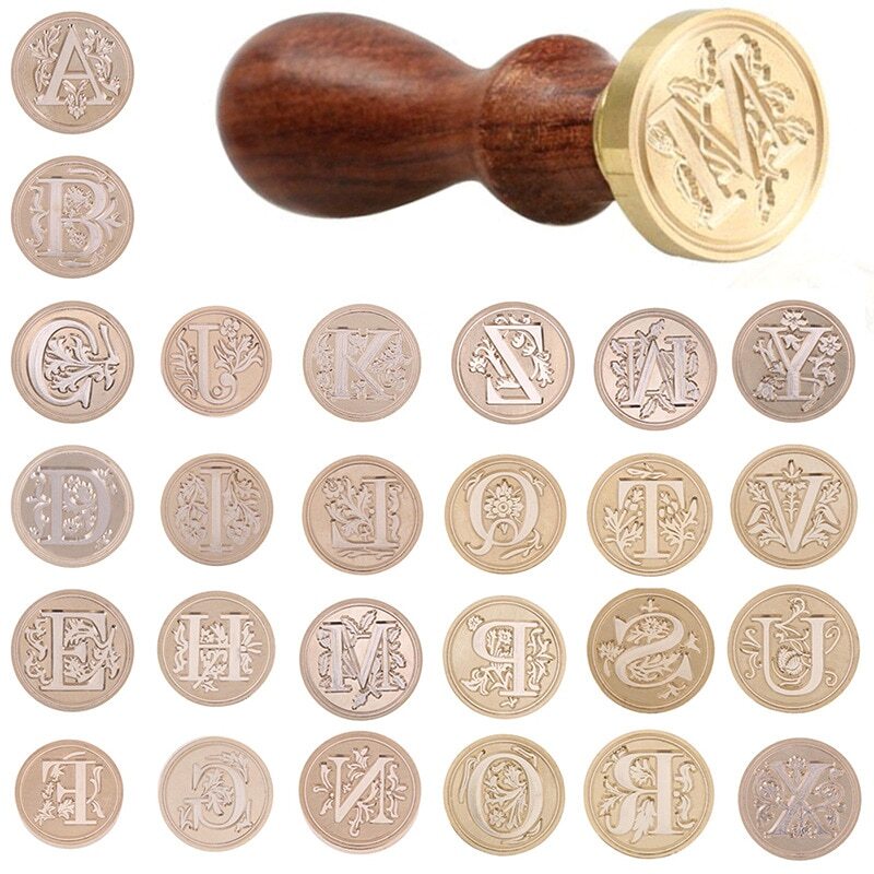 Alphabet Letters Replace Copper Head Retro Wax Seal Wood Stamp Hobby Tools Kits