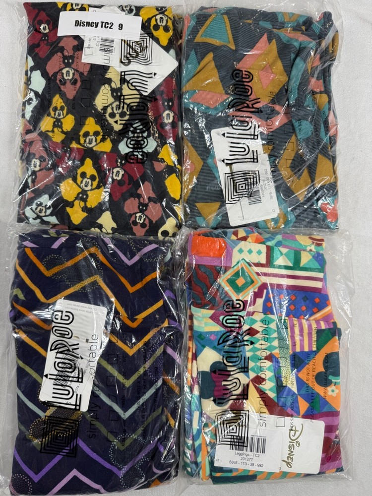 4 Pair of Disney Tall & Curvy 2 LuLaRoe Mickey Mini Mouse Yoga Leggings TC2 9