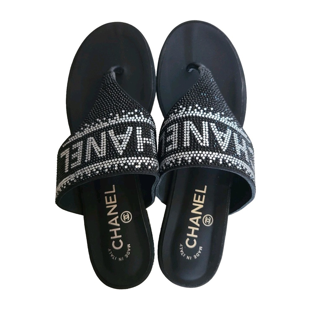 CHANEL Black Silver Crystal Shades Stylish Comfortable Sunglasses