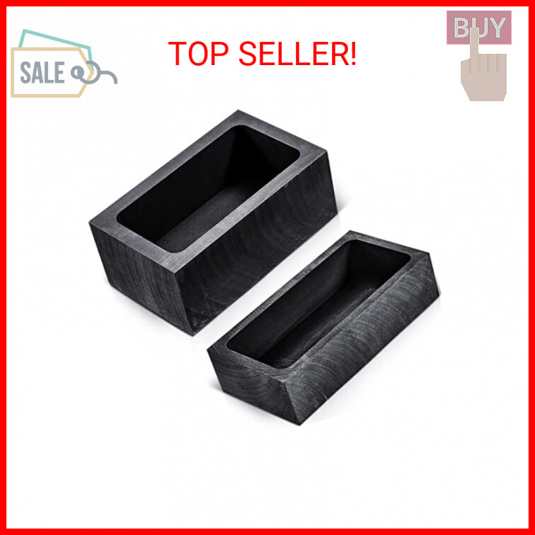 2 Pieces Graphite Ingot Mould Crucible Mould for Casting Gold Silver Metal Alumi