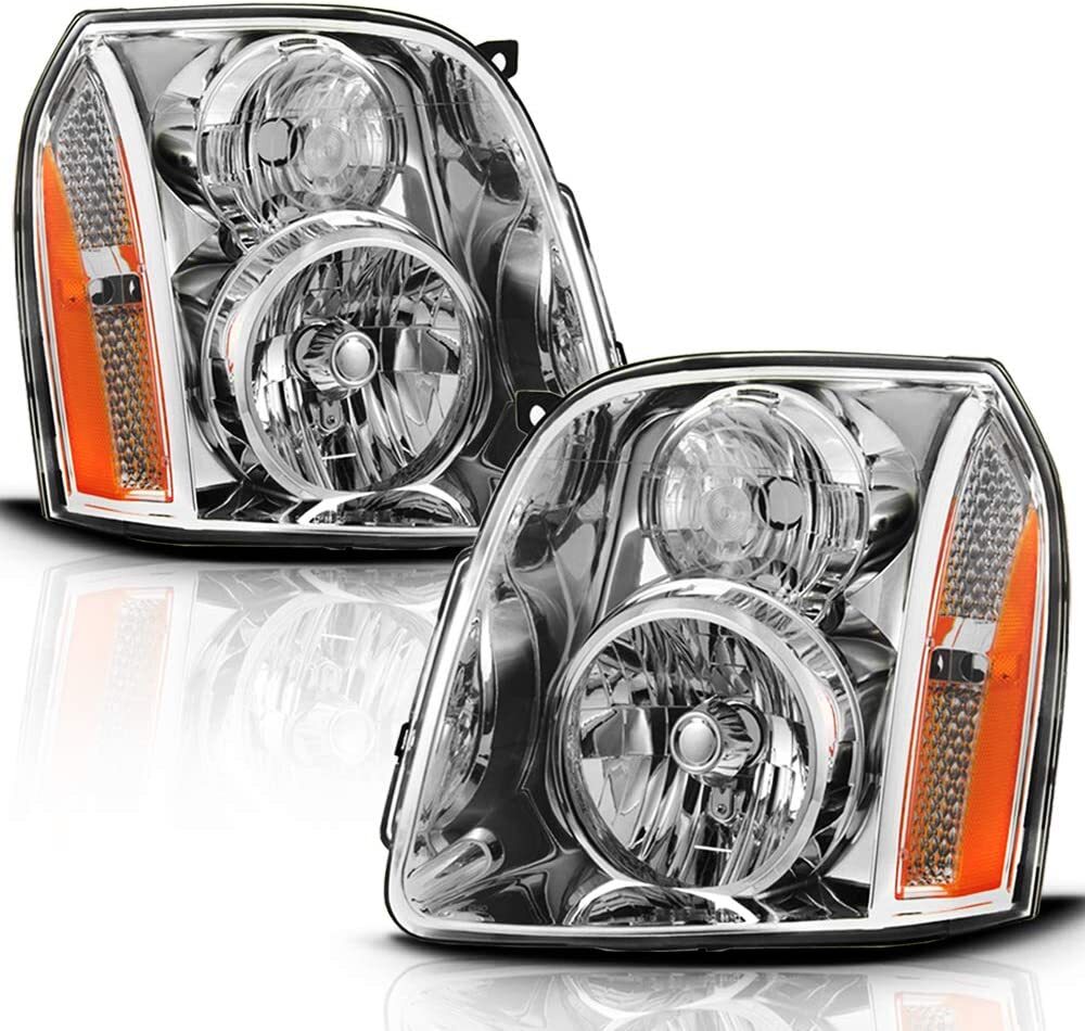 Pair Headlights Headlamps Left & Right For 2007-2014 GMC Yukon Denali 1500 2500