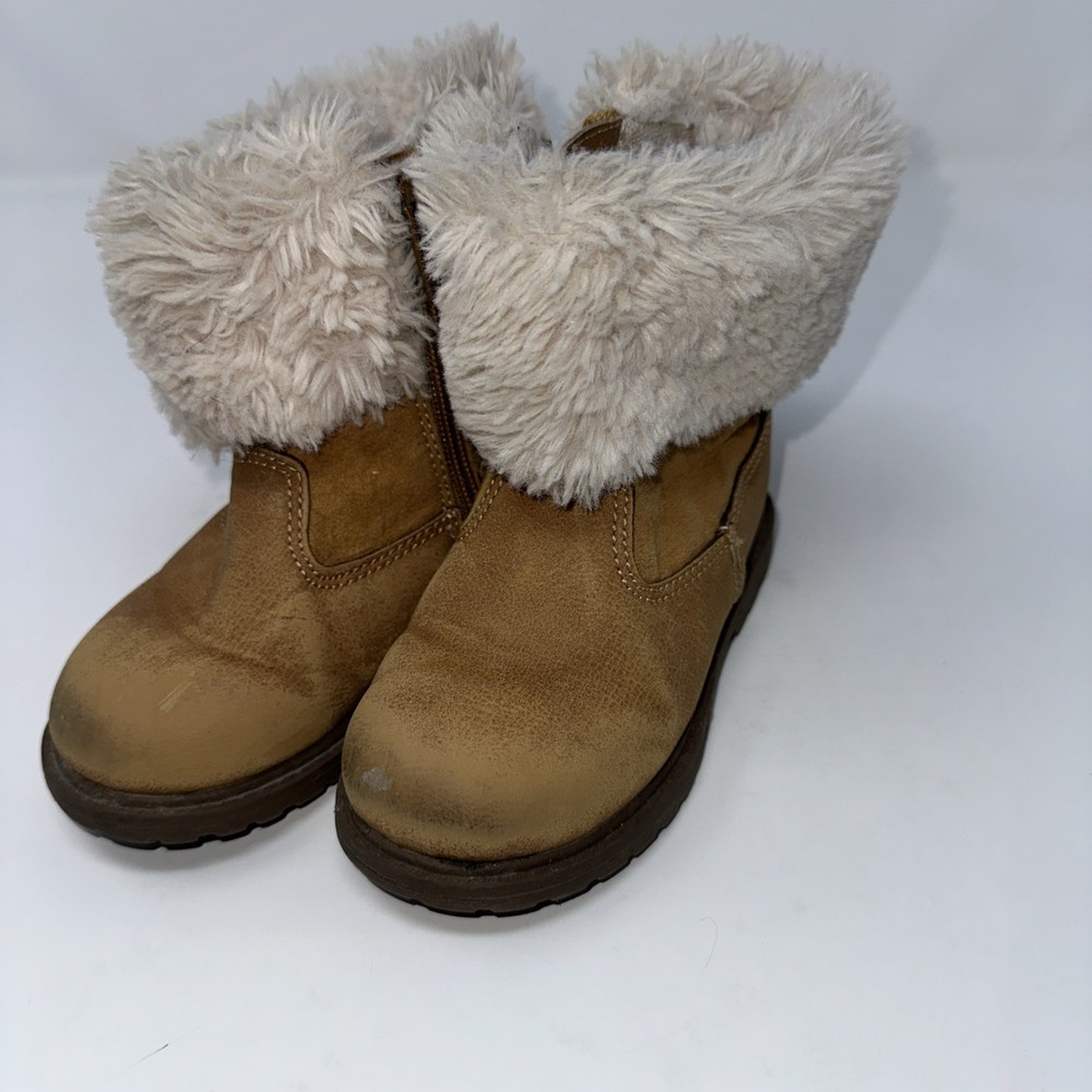 Oshkosh B'gosh Duchess Faux Fur Tan Boots Toddler Girl’s Size 7