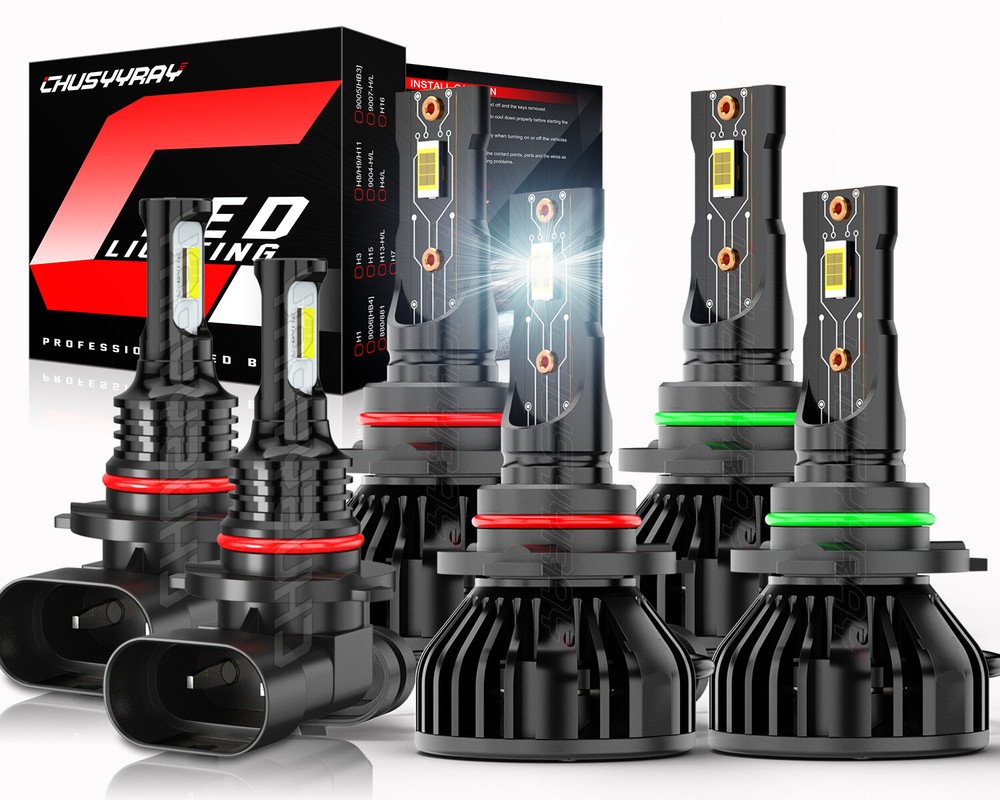 1999-2005 Jeep Grand Cherokee 6x LED Headlight Bulbs Hi Low Beam Fog Lights