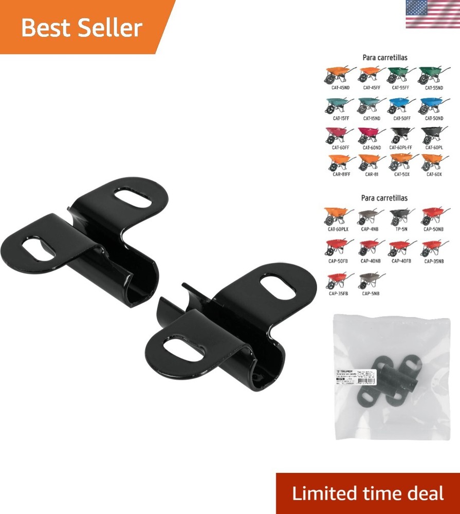 Heavy-Duty Alloy Steel Wheelbarrow Axle Bracket Set - Compact Durable Design