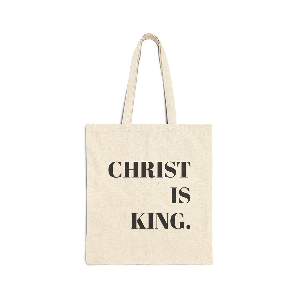 Christ is King Cotton Tote Bag - Eco-Friendly Reusable Shopper Bag