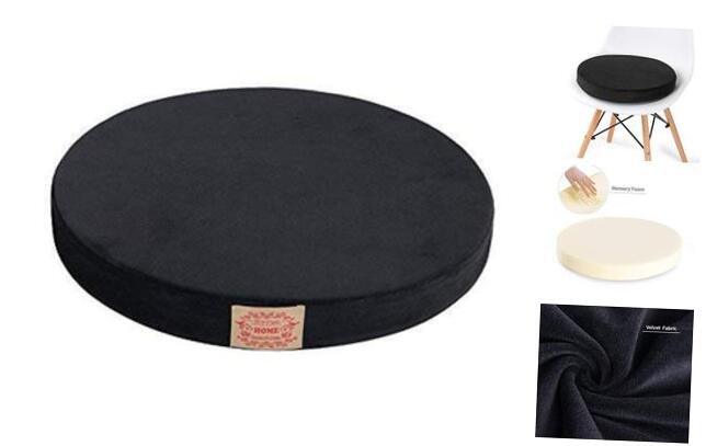 Chair Pad,Round Memory Foam Seat Cushion Lumbar Support Pillow for Chair Black