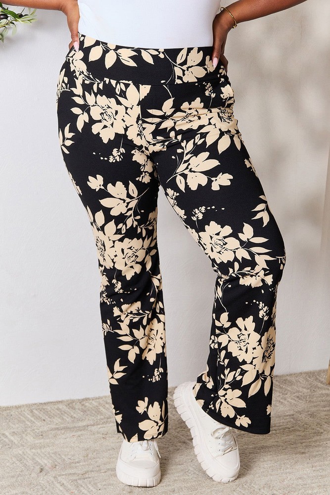 Heimish High Waist Floral Flare Pants with Full-Length Design