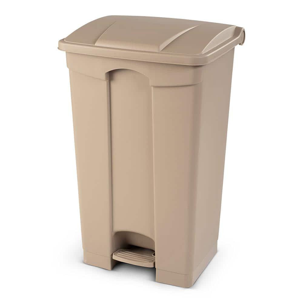 23 Gal. Beige Step-On Trash Can
