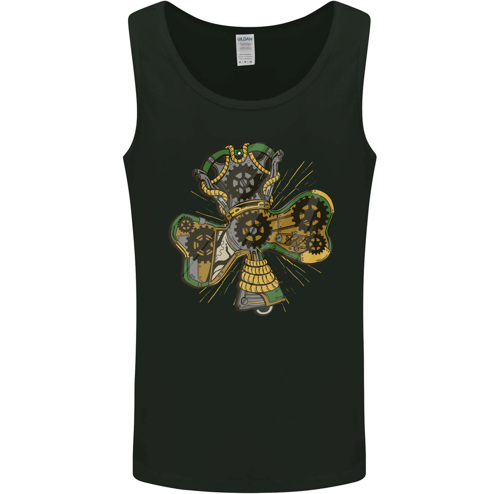 Steampunk Shamrock Green Mens Sleeveless Vest Tank Top  