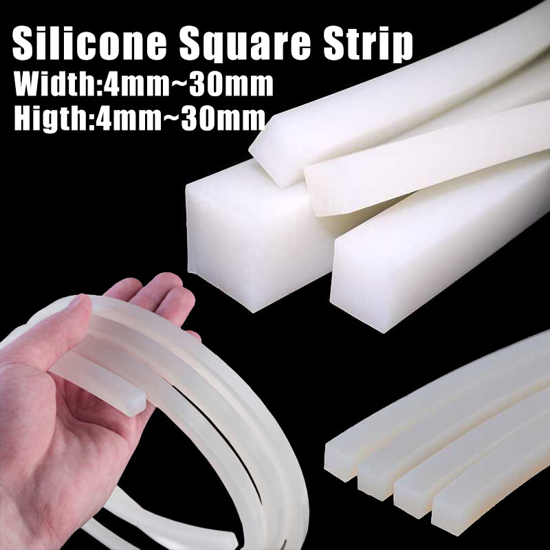 Non-Slip Waterproof Solid Square Silicone Rubber Strip Sealing Gasket 4-30mm