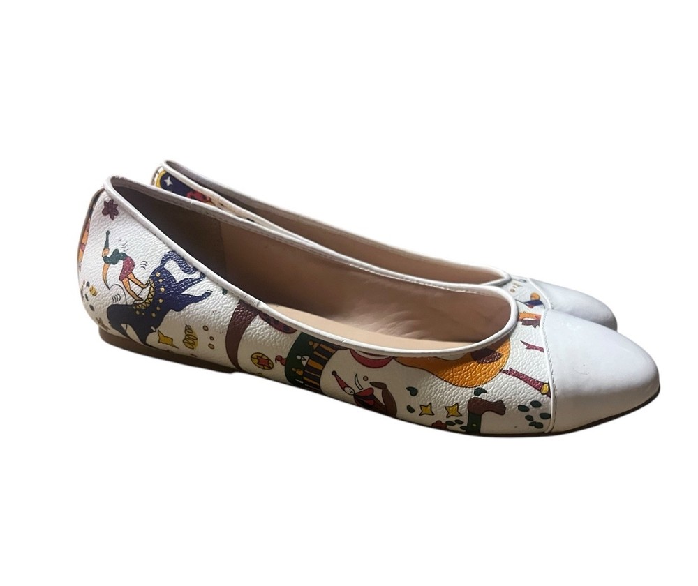 Piero Guidi Magic Circus Rare Ballet Flats Women Size EU 37 US 7 Funky Art Design