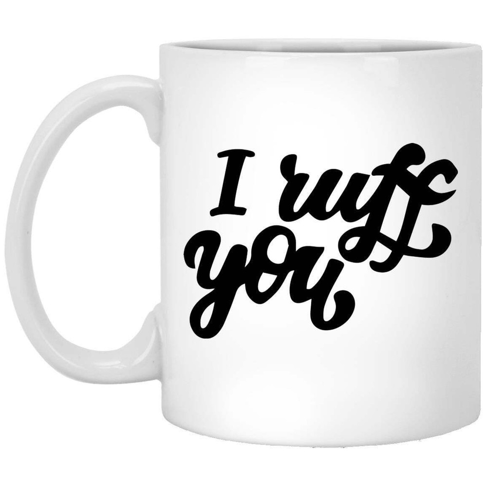 Dog Lover Coffee Mug with I Ruff You Design – Perfect Gift for Dog Owners