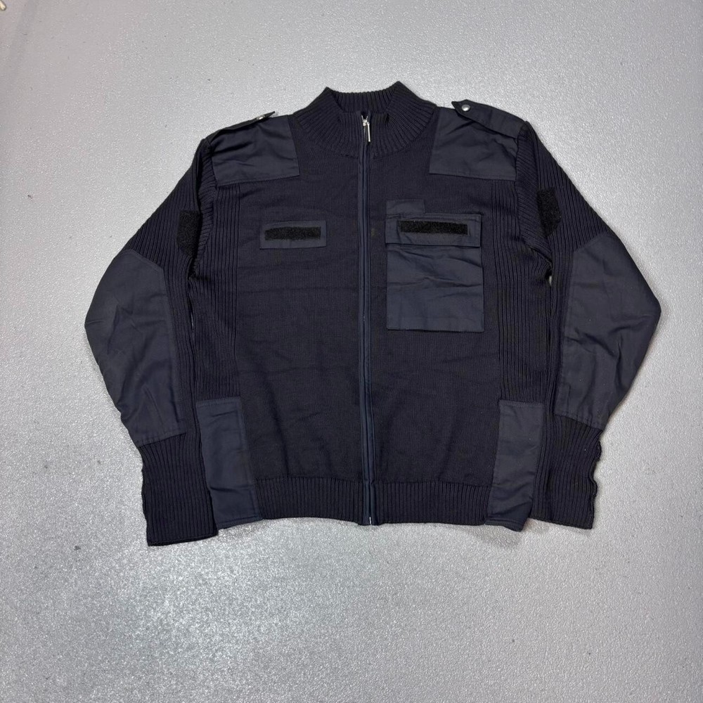 Vintage Y2K military ribbed cargo sweater in archive surplus style