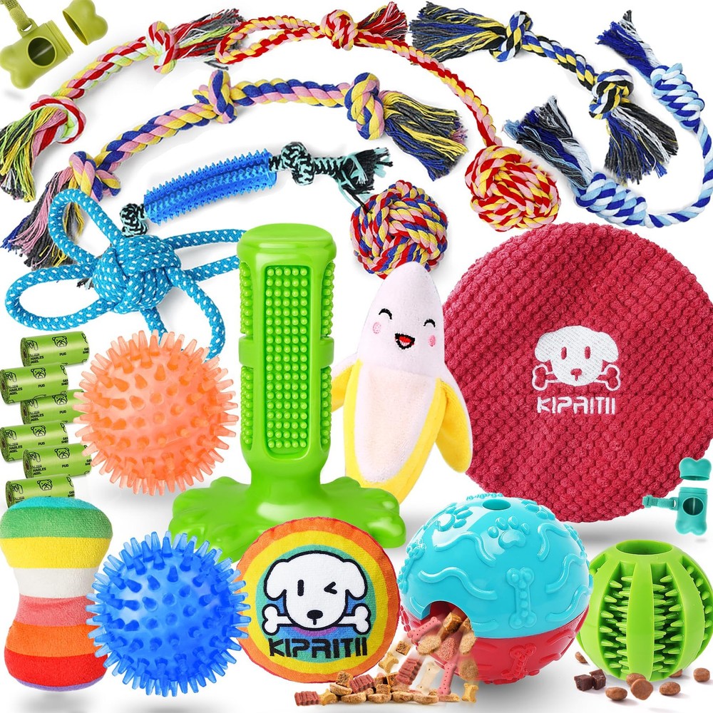 25 Pack Various Puppy Dog Toys for Teething, Entertainment & Interaction, Pup...
