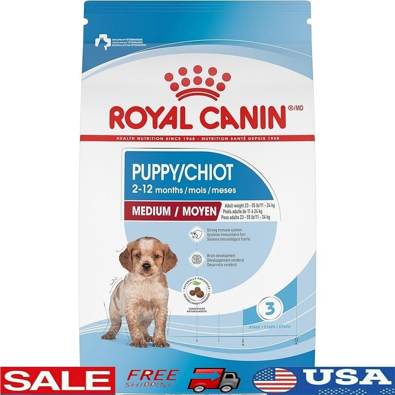 Medium Breed Puppy Food Dry Kibble Healthy Growth Digestive Immune Support New