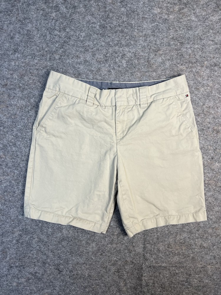 Tommy Hilfiger Womens Classic Khaki Chino Shorts Size 10