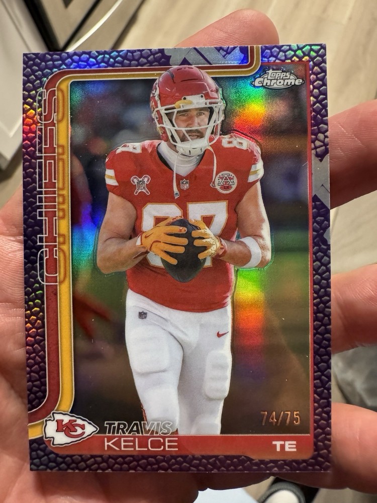 Travis Kelce Topps Chrome Kansas City Chiefs Serial Numbered Card TE 74/75