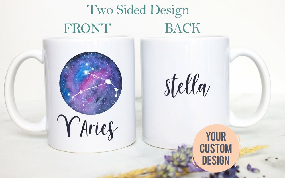 Aries Mug Personalized Name Zodiac Mug Gift For Her Custom Name Mug Aries Gift