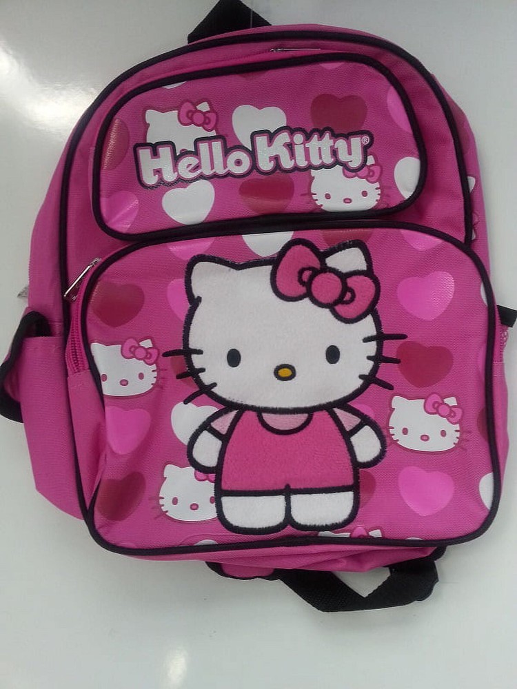 Hello Kitty Small 12 Inch Backpack with Pink Hearts for School Girls