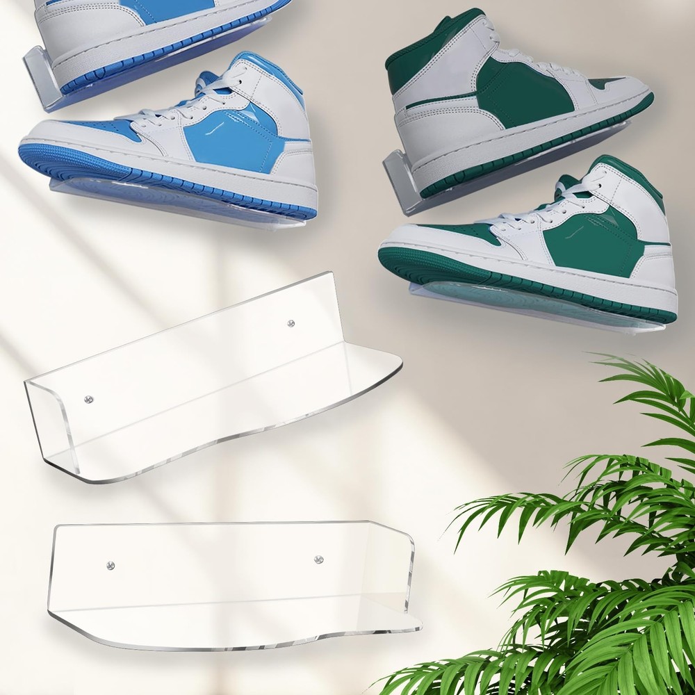 Lixeszt Wall Mount Acrylic Shoe Shelf for Sneaker Display and Storage