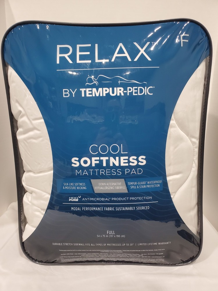 Tempur-Pedic Relax Cool Softness Mattress Pad Full Size 54x75