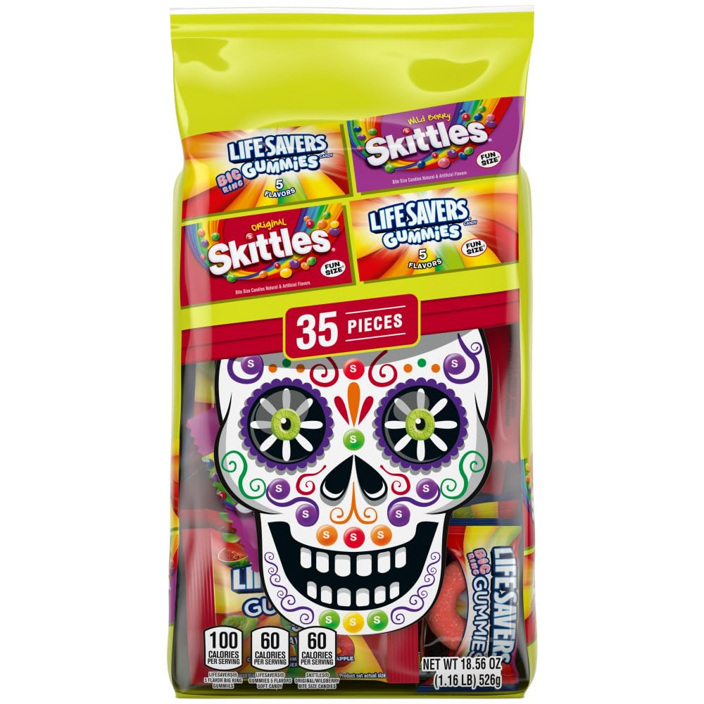 LIFE SAVERS Gummies & SKITTLES Original & Wild Berry Halloween Variety Bag, 35 P