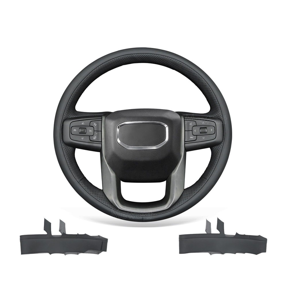 Hand sewn Smooth Perforated Leather Steering Wheel Wrap for GMC Sierra 1500