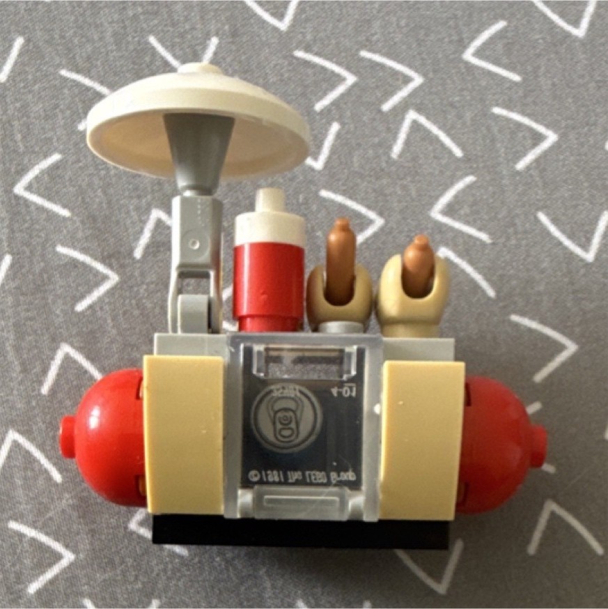 LEGO Hot Dog Stand MINIFIGURES Build Custom Printed Tile MPN 30356 Tan Red