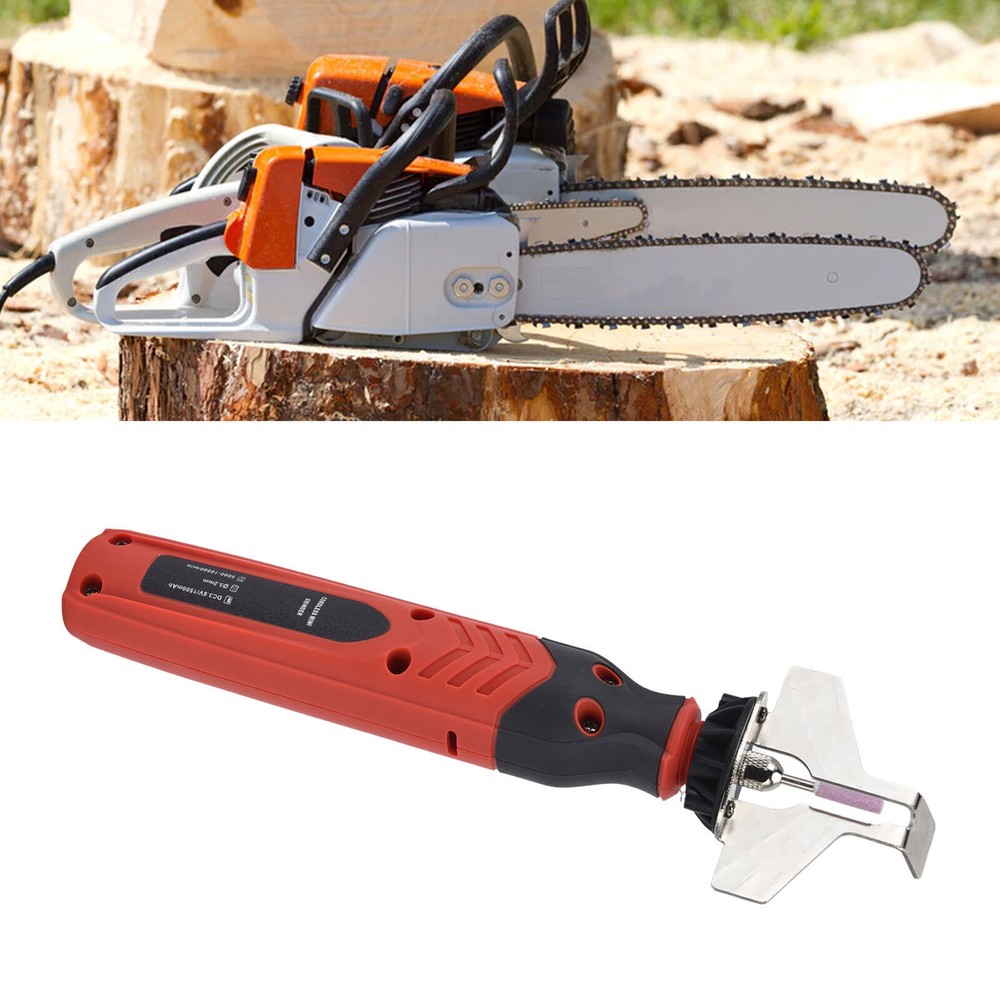 Cordless 3.6V Handheld Chainsaw Sharpener Kit with Red Chain Saw