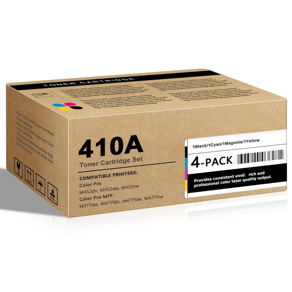 410A Toner Cartridges 4 Pack (1Black/1Cyan/1Magenta/1Yellow) Replacement for ...
