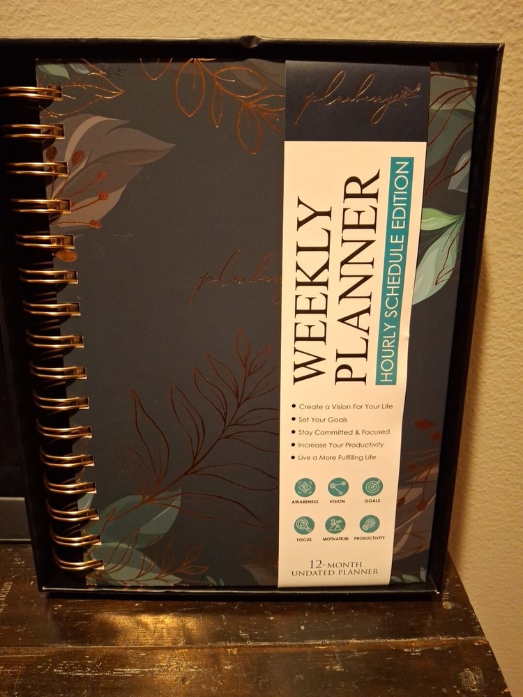 Unused Planberry Undated 12-Month Weekly Planner Box Hourly Schedule Edition
