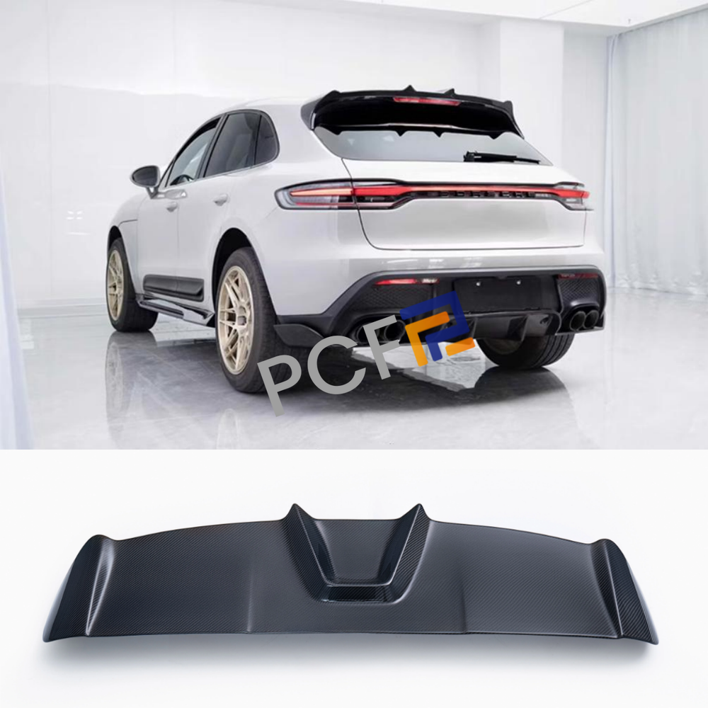 2022-2024 Porsche Macan Carbon Fiber Tailgate Roof Spoiler Lip Wing