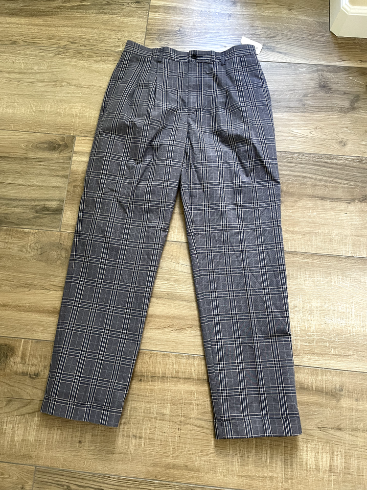 Brooks Brothers Pants Mens 33x32 Blue Plaid Elliot Pleated Cuffed Preppy Trouser