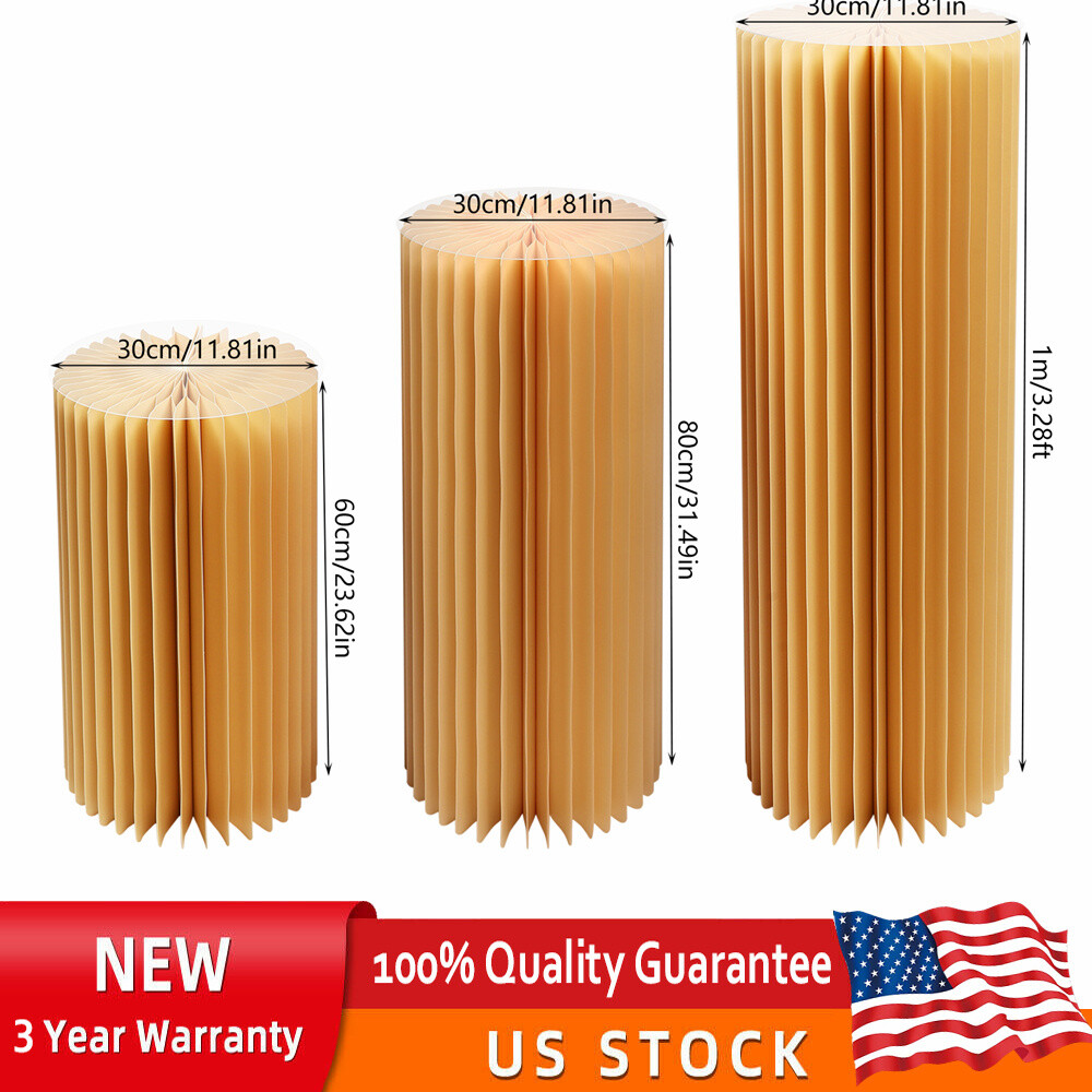 3PCS Foldable Paper Display Pedestals for Wedding Engagement Party Decor USA