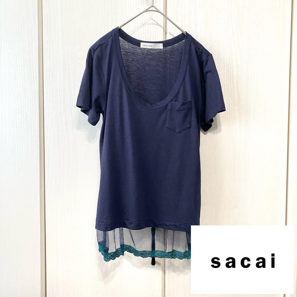Sacai Luck Lace Layered T-Shirt M Near Mint Women's Fashion Top