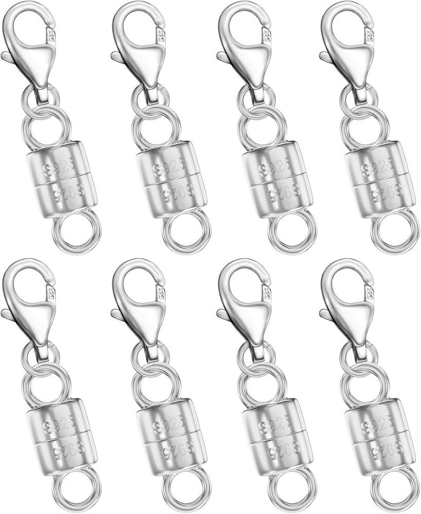 Versatile 925 Silver Magnetic Clasps with 14K Gold Touch - Lightweight Design