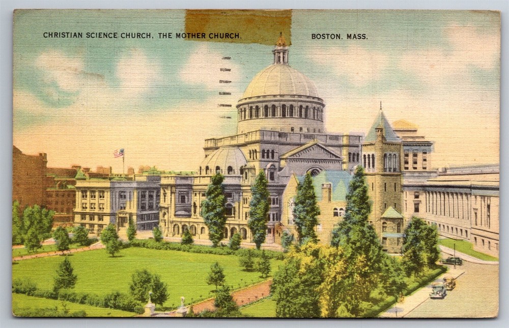Vintage 1941 Christian Science Mother Church Boston MA Postcard S11