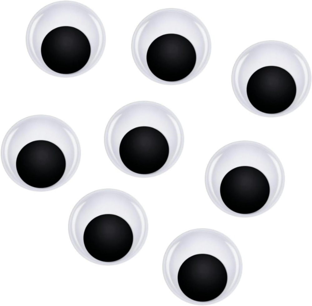 8Pcs Large Googly Wiggle Eyes with Self Adhesive 2 Inch Giant Black Plastic Stic
