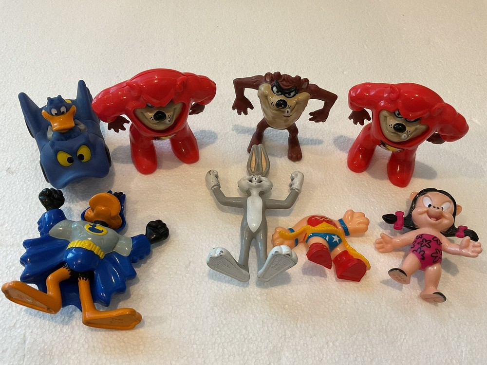 McDonalds Happy Meal LOONEY TUNES DC Super Heroes Lot of 8 Items 1991