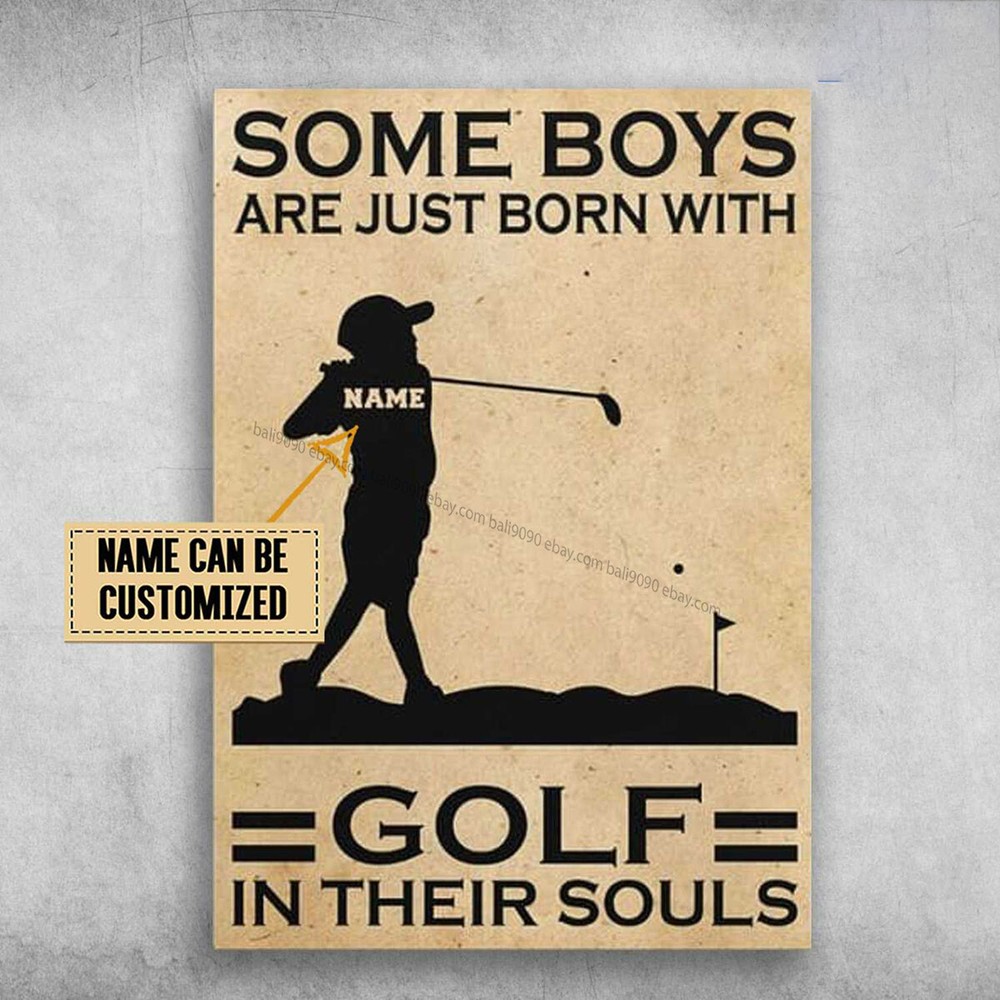 Golf Boy Poster - Born with Golf in His Soul Custom Wall Art