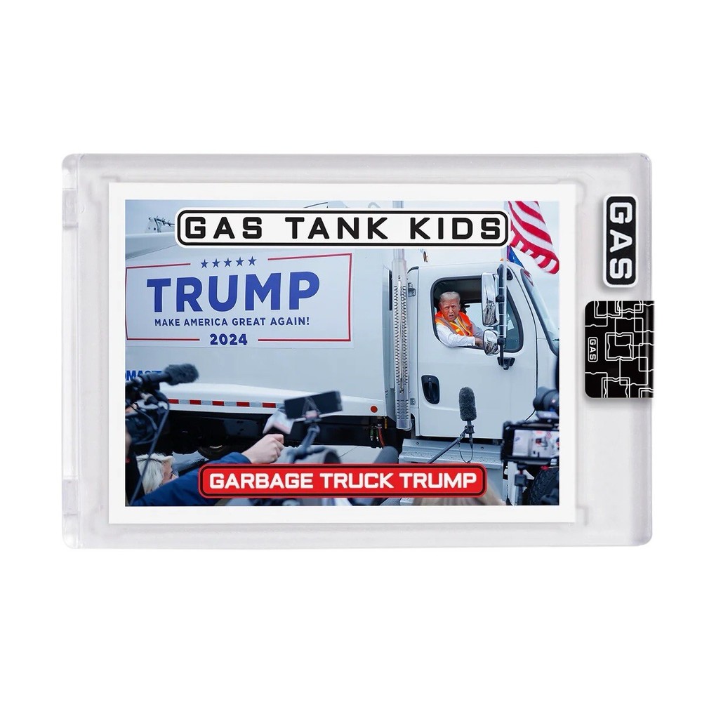 *PRESALE* 2024 GAS President Donald Trump Garbage Truck Garbage Pail Kids Parody-image
