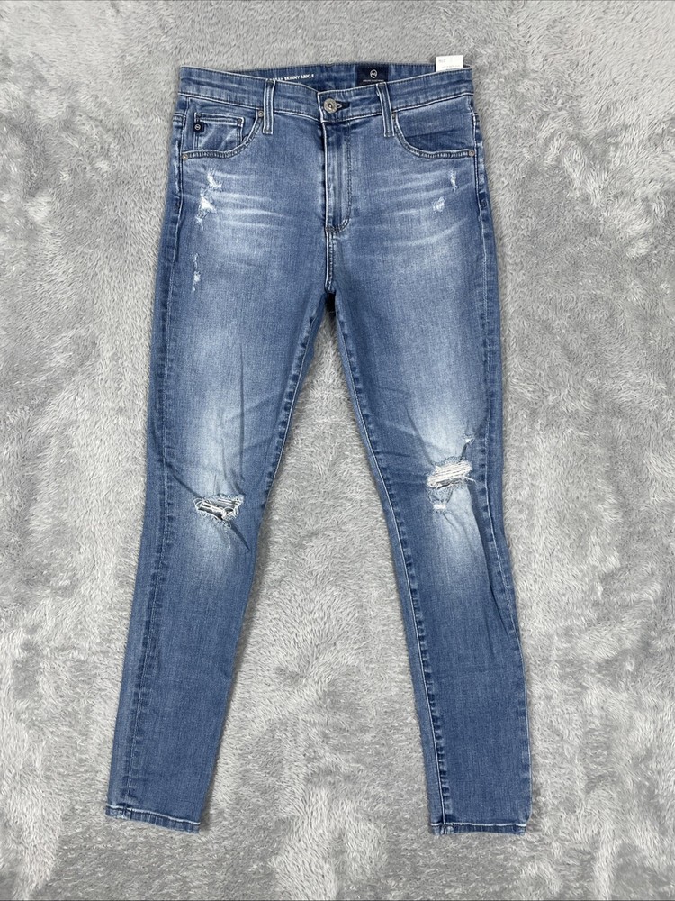 AG Adriano Goldschmied Jeans Women's 27r Blue The Farrah Skinny Ankle High Rise