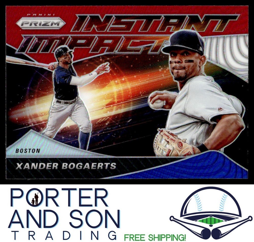 Xander Bogaerts 2020 Prizm Instant Impact Red / White / Blue Prizm II-10 Red Sox