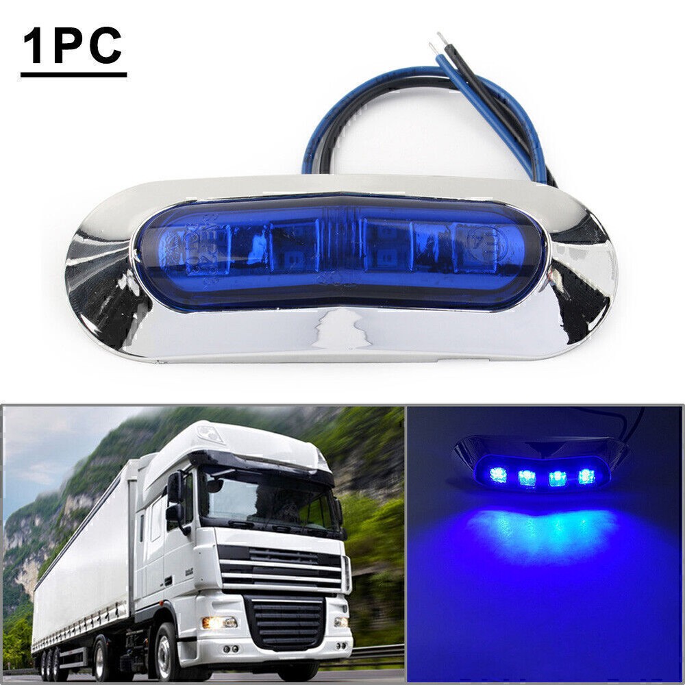 1PCS 4 LED Side Clearance Marker Light For Car Truck Trailer Pickup 12V 24V Blue