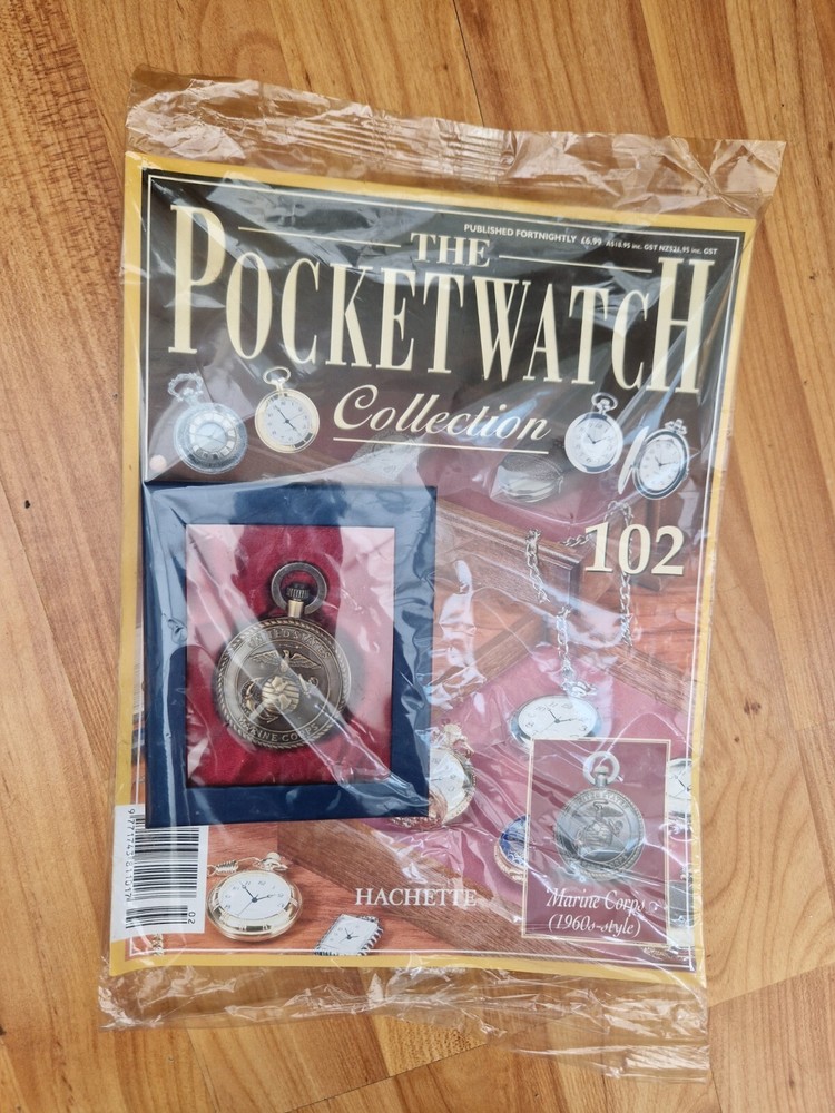 HACHETTE CLASSIC POCKET WATCH COLLECTION - MARINE CORPS 1960S WATCH #102 + MAG